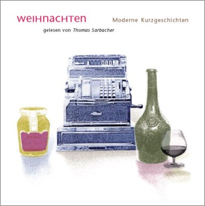 Auf dem CD-Cover ist ein Stillleben mit Senfglas, altmodischer Kasse und einer Flasche Wein mit gefülltem Weinglas abgebildet.
