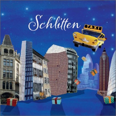 Auf dem CD-Cover sieht man die Collage einer Stadt, in deren Gassen ein Taxi fliegt.